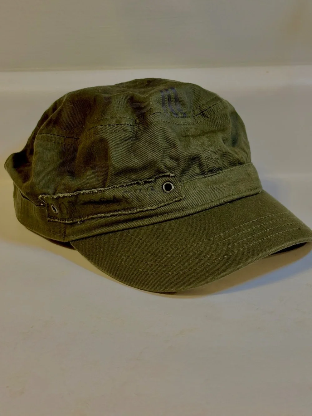Womens Y2K Military Style Cap Green Adjustable Hat Grunge Brat Utility Punk Cute